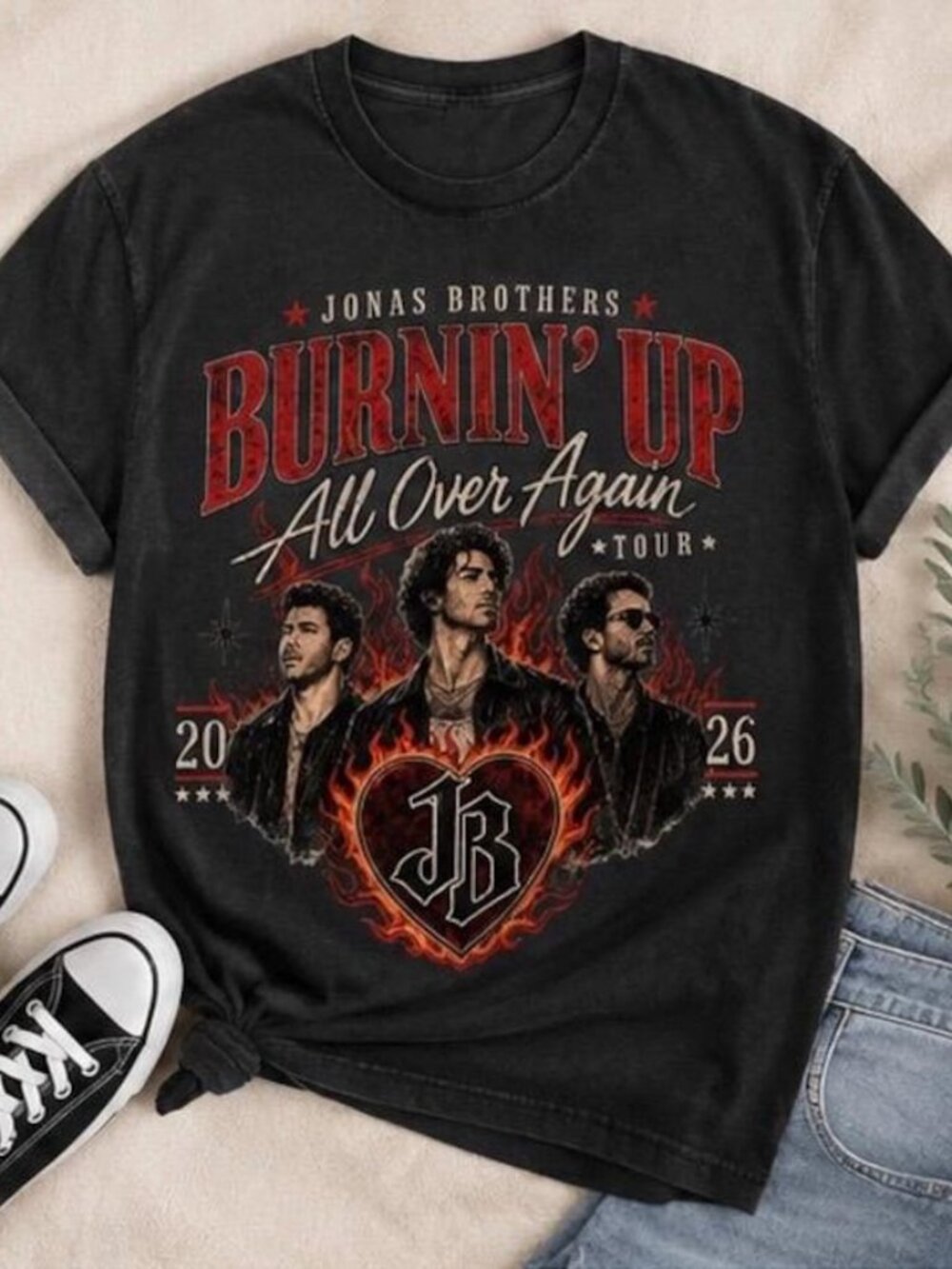 Jonas Brothers Burnin’ Up Again Tour Shirt